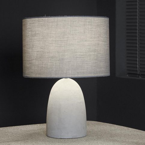 Stolní lampa oválná šedá s betonovým podstavcem - Nábytek aldo - NE