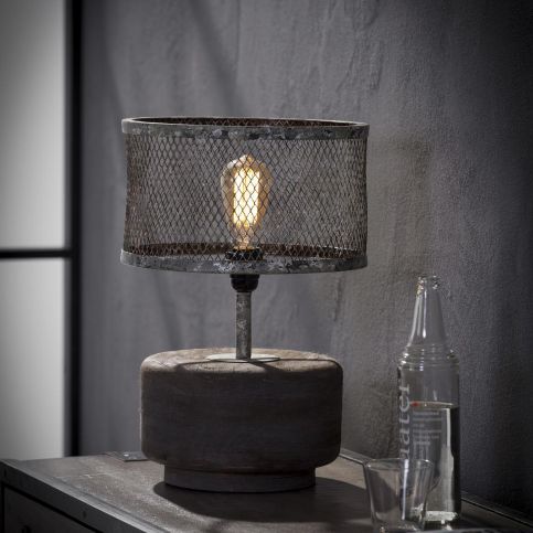 Stolní lampa s dřevěným podstavcem - Nábytek aldo - NE