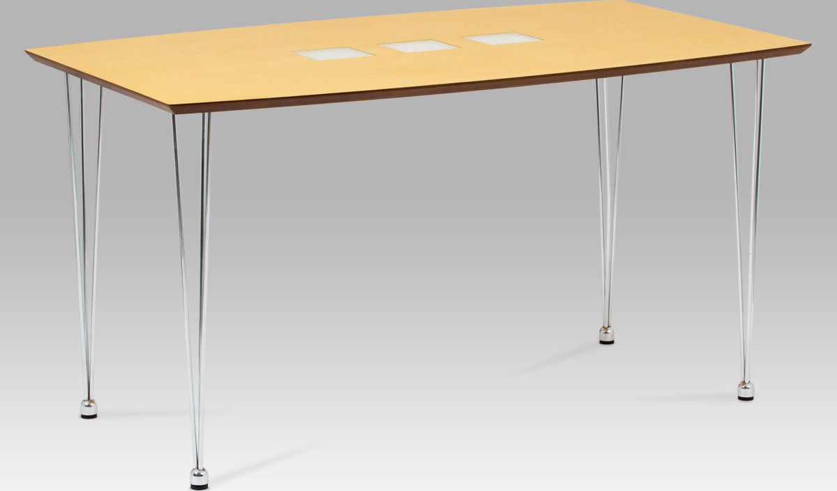 Jídelní stůl 135x80 cm, chrom / dýha natural (WD-5837-2) WD-5909 NAT Autronic - DEKORHOME.CZ