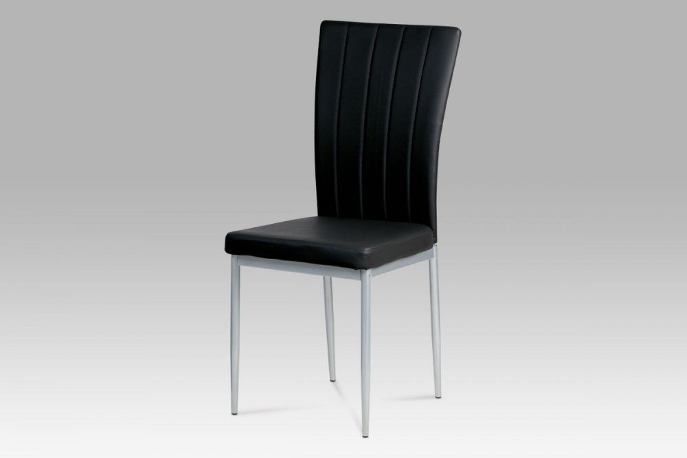 Jídelní židle koženka černá / šedý lak AC-1287 BK Autronic - DEKORHOME.CZ