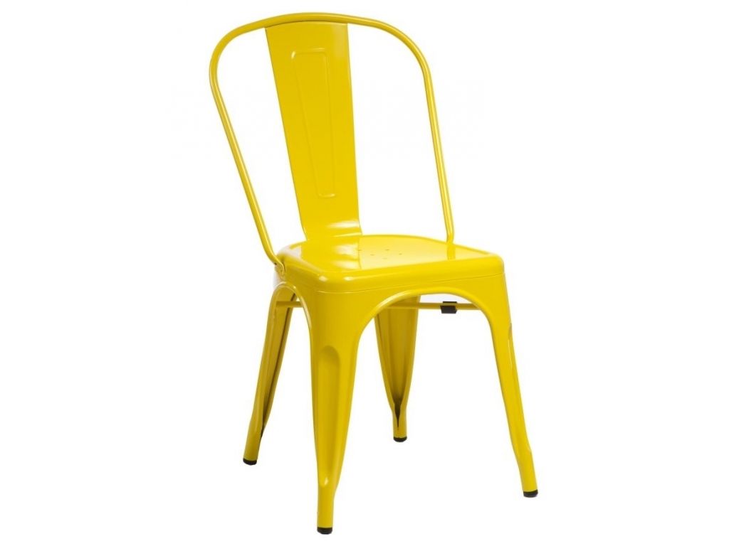 Jídelní židle Paris inspirovaná Tolix žlutá  - 96design.cz