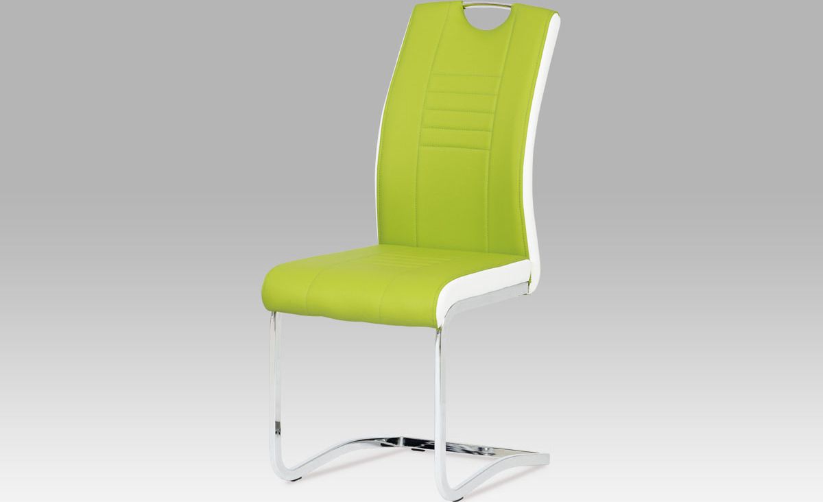 Autronic Jídelní židle DCL-406 LIM - limetková/bílé boky - ATAN Nábytek