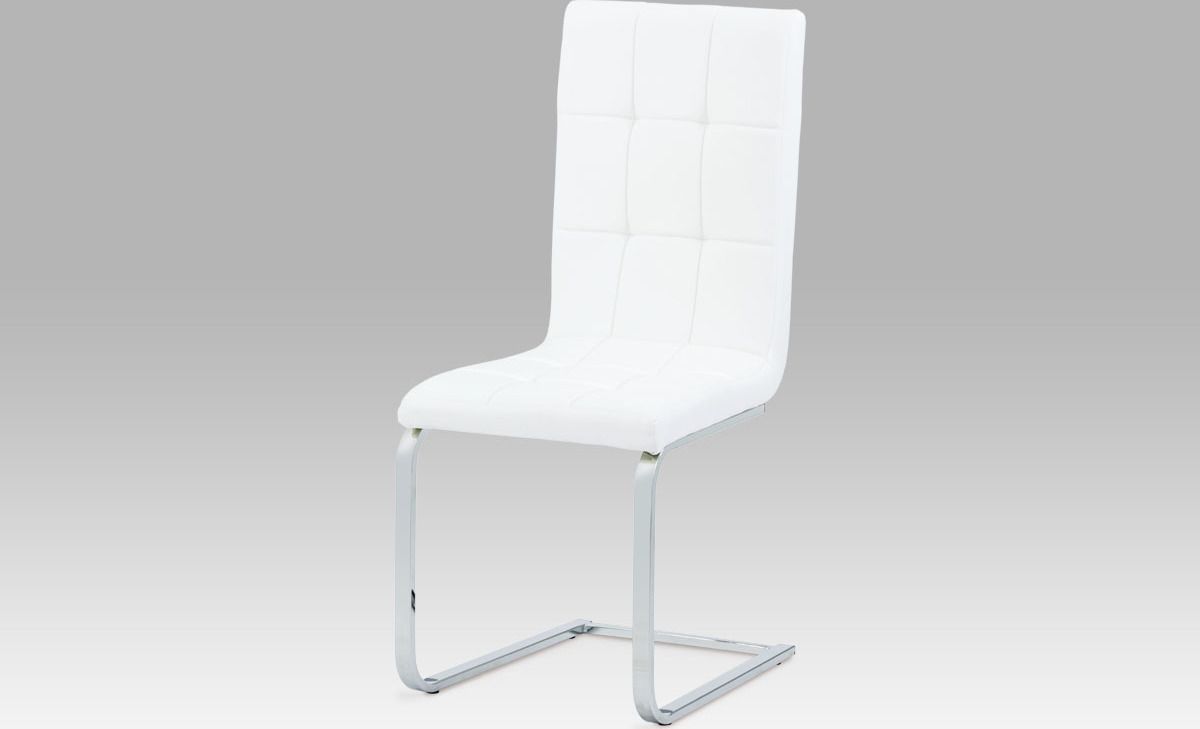 Autronic Jídelní židle DCL-103 WT - bílá koženka - ATAN Nábytek