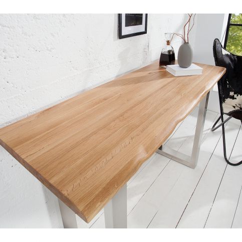 INV Konzolový stolek Shaun 140cm dub 35mm nerezová ocel - Design4life