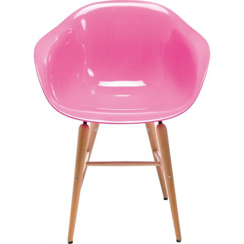 Židle s opěrkou ruky Forum Wood - růžová - KARE