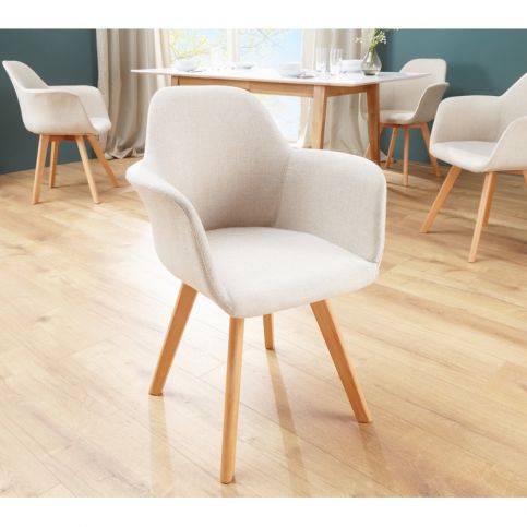 Výprodej Jídelní židle Danimarca béžová, područky - Design4life