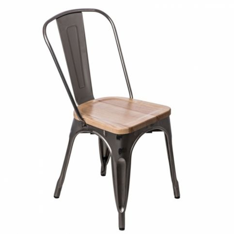 Jídelní židle Tolix 45, metalická/borovice 72660 CULTY - Beliani.cz