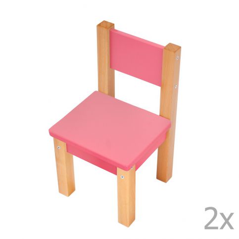 Sada 2 růžových dětských židliček Mobi furniture Mario - Bonami.cz