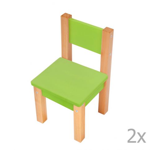 Sada 2 zelených dětských židliček Mobi furniture Mario - Bonami.cz