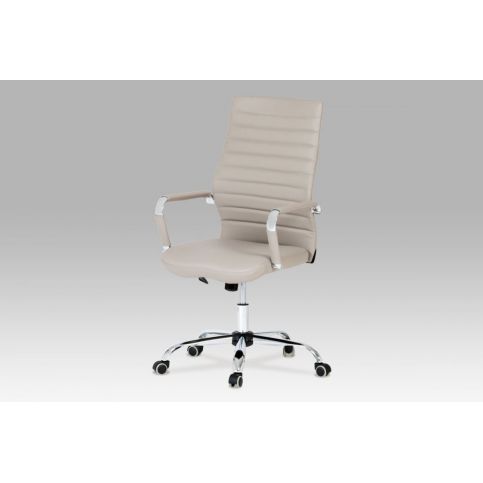 Kancelářská židle, koženka lanýžová, chrom, houpací mechanismus KA-Z615 LAN1 Autronic - DEKORHOME.CZ