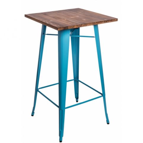 . Barový stůl France Pine Wood Blue, 60x60x106 cm - Alomi Design