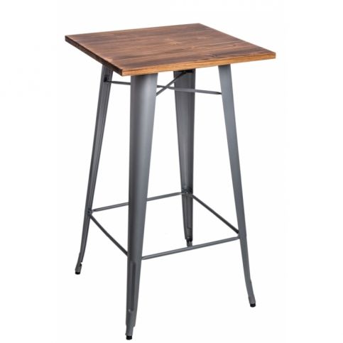 . Barový stůl France Pine Wood Silver, 60x60x106 cm - Alomi Design