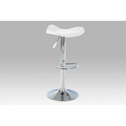 Autronic Barová židle AUB-300 WT - Chrom/koženka bílá - ATAN Nábytek