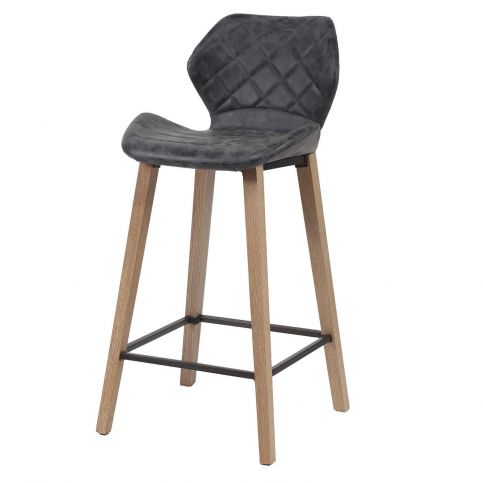 Barová židle s dřevěnýma nohama černá - Nábytek aldo - NE