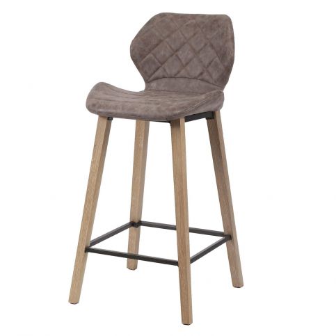 Barová židle s dřevěnýma nohama tmavě hnědá - Nábytek aldo - NE