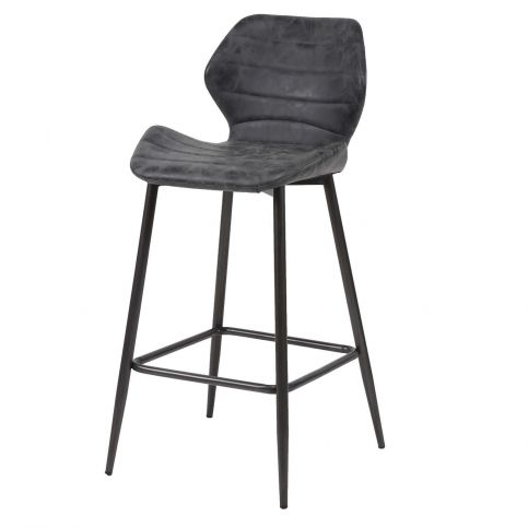 Barová židle s ocelovou konstrukcí černá - Nábytek aldo - NE
