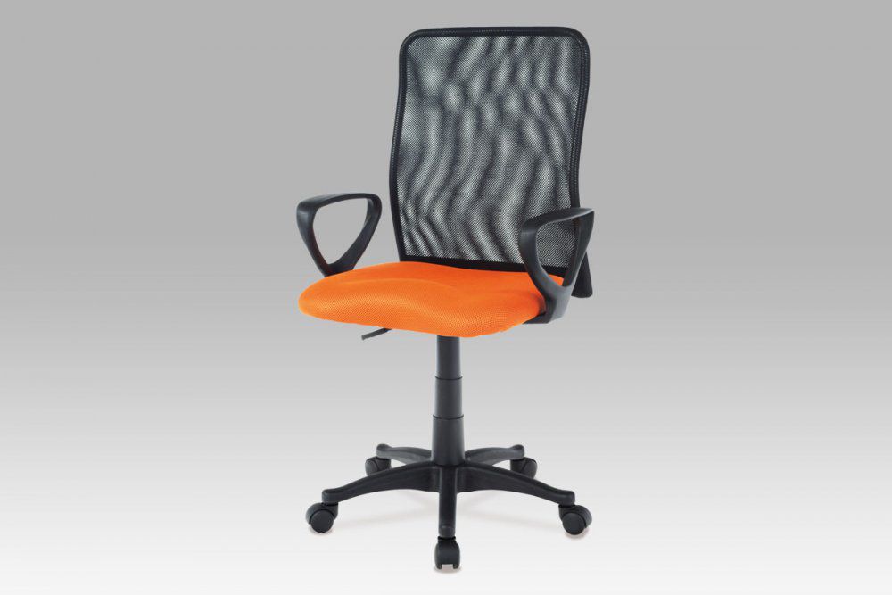 Kancelářská židle, látka MESH oranžová / černá, plyn.píst KA-B047 ORA Autronic - DEKORHOME.CZ