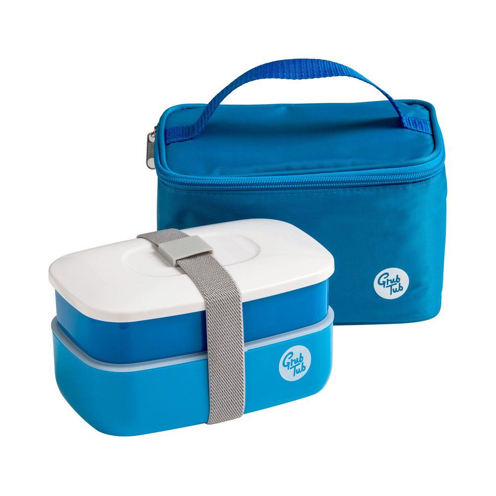 Set modrého svačinového boxu a tašky Premier Housewares Grub Tub, 21 x 13 cm - Bonami.cz