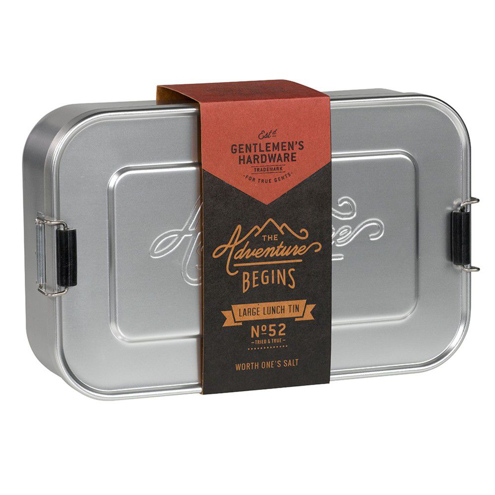Větší hliníkový svačinový box ve stříbrné barvě Gentlemen\'s Hardware Metal Lunch, 23 x 15 x 6,5 cm - Bonami.cz