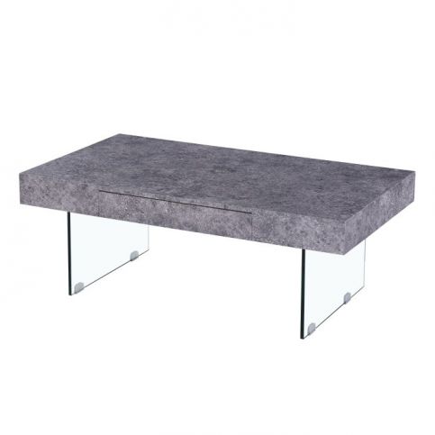 Konferenční stolek se zásuvkou, beton, DAISY NEW - maxi-postele.cz