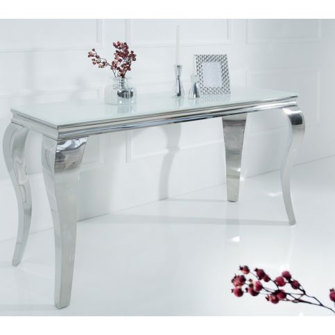 INV Konzolový stolek Silver Barok 140cm bílá, stříbrná - Design4life
