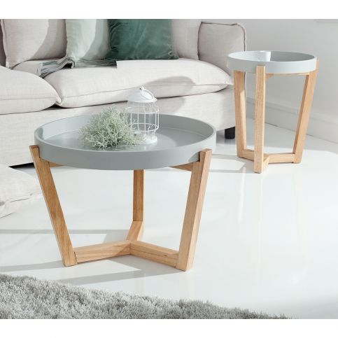 INV Odkládací stolek Epsi 2-set šedá podnos - Design4life