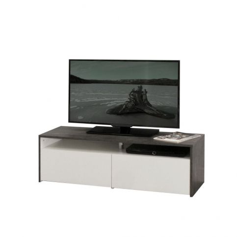TV stolek SYMBIOSIS San Francisco, beton/bílá - Designovynabytek.cz