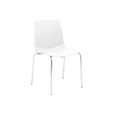 Plastová jídelní židle Laura, bílá Slaura_w Design Project - Designovynabytek.cz