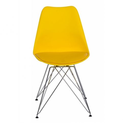 Židle DSR polstrovaný sedák, žlutá 64393 CULTY - Designovynabytek.cz