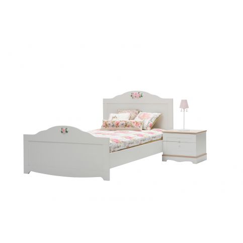 Dětská postel s nočním stolek Laura - 120x200 - Postel: 127x105x206 cm - Nábytek aldo - NE