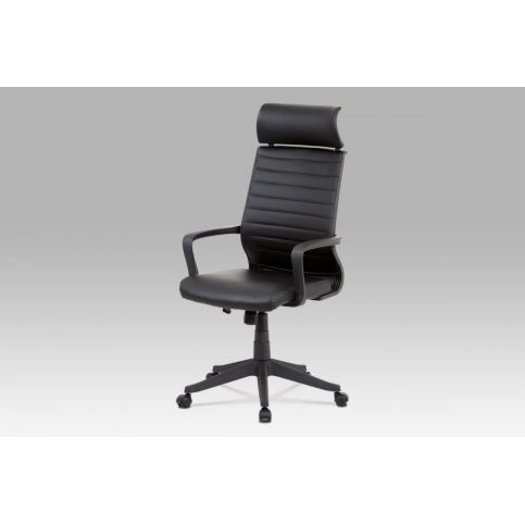 Kancelářská židle, černá koženka, plastový kříž, houpací mechanismus - M DUM.cz