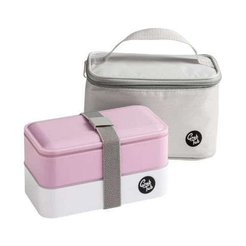 Set růžového svačinového boxu a tašky Premier Housewares Grub Tub, 21 x 13 cm - Bonami.cz