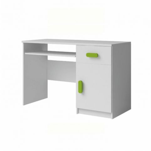 PC stůl, DTD laminovaná + ABS hrany, bílá, SVEND - maxi-postele.cz