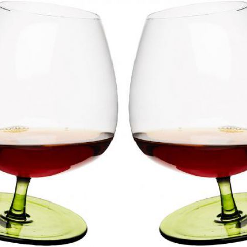 Houpací sklenice rocking brandy glass, zelené - ALESA.cz
