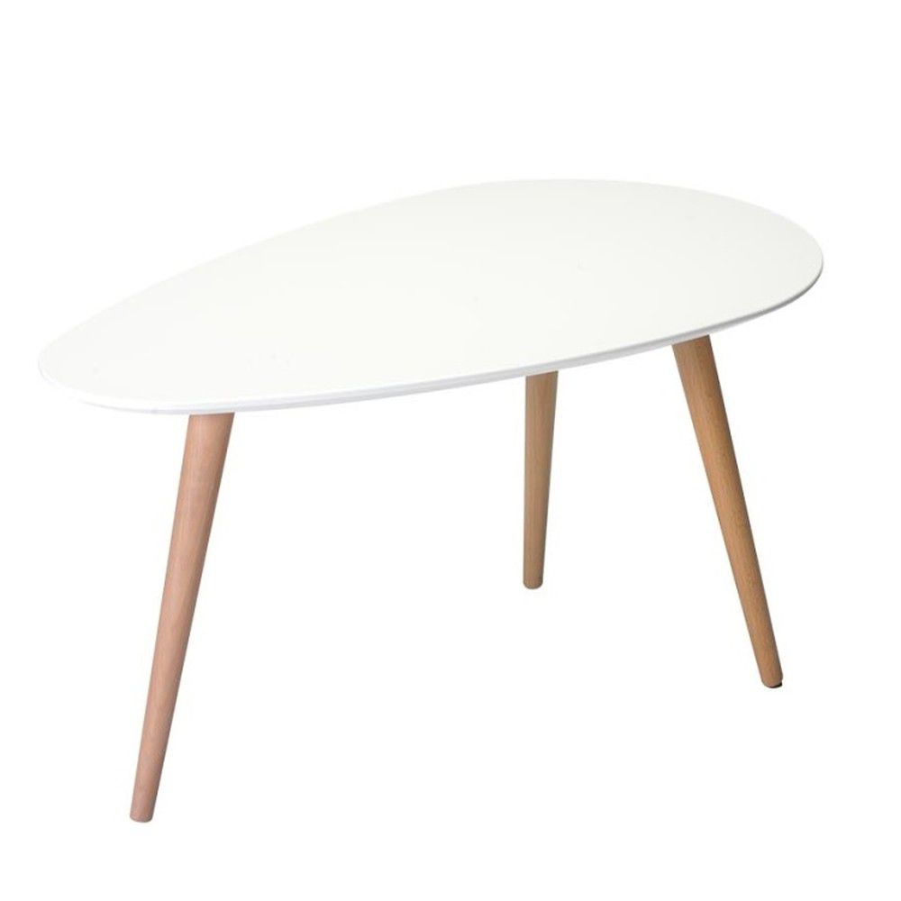 Bílý konferenční stolek s nohami z bukového dřeva Furnhouse Fly, 75 x 43 cm - Bonami.cz