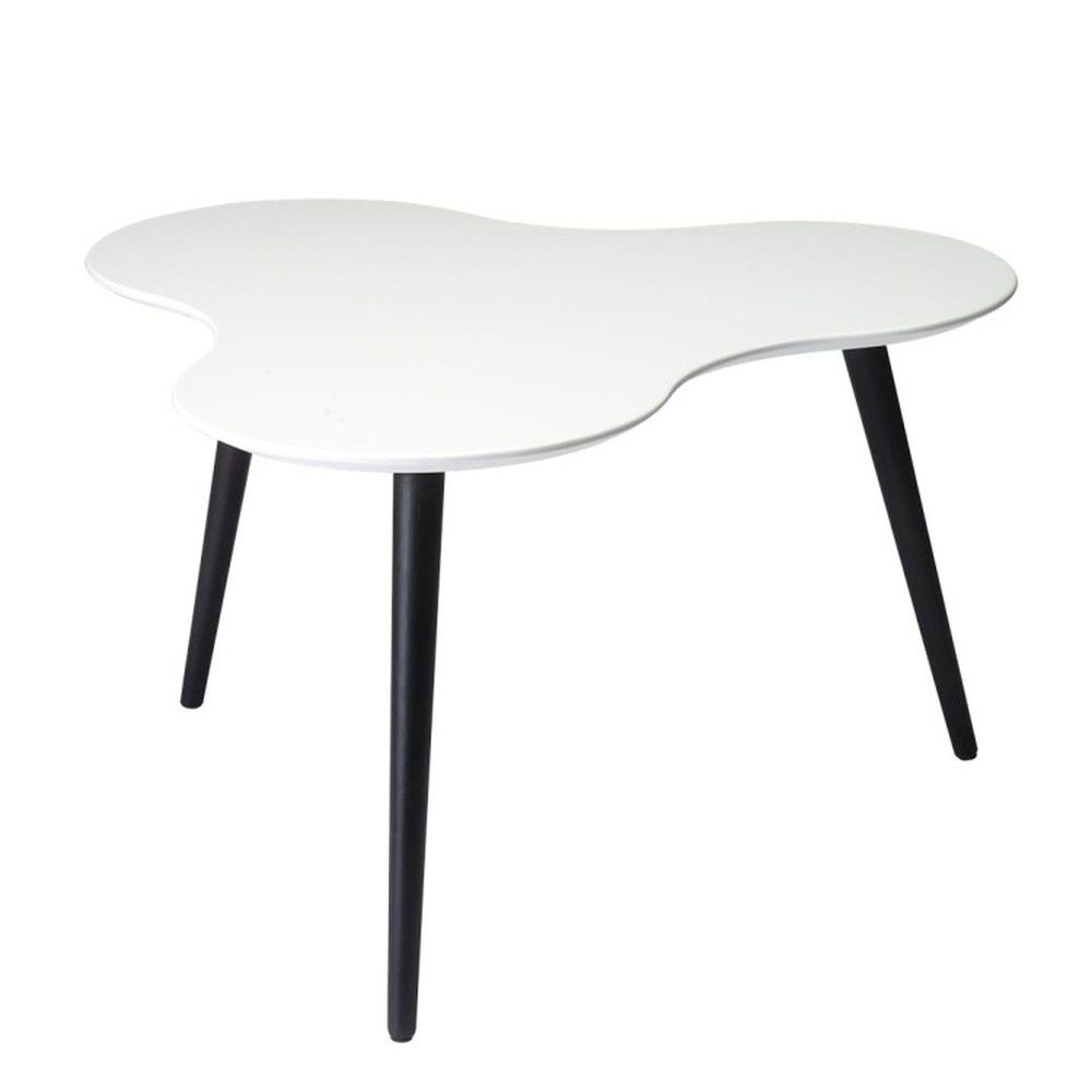Černobílý konferenční stolek s nohami z bukového dřeva Furnhouse Sky, 80 x 80 cm - Bonami.cz