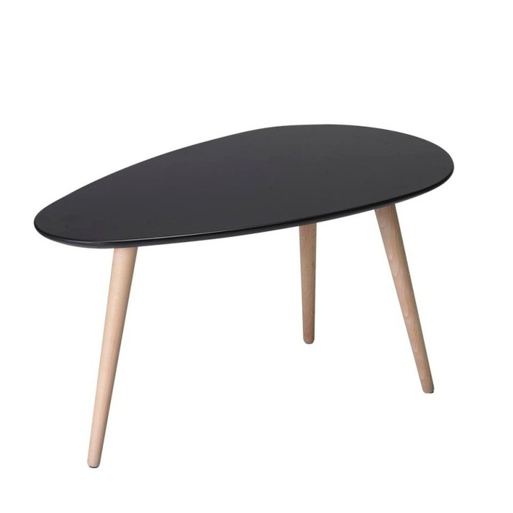 Černý konferenční stolek s nohami z bukového dřeva Furnhouse Fly, 75 x 43 cm - Bonami.cz