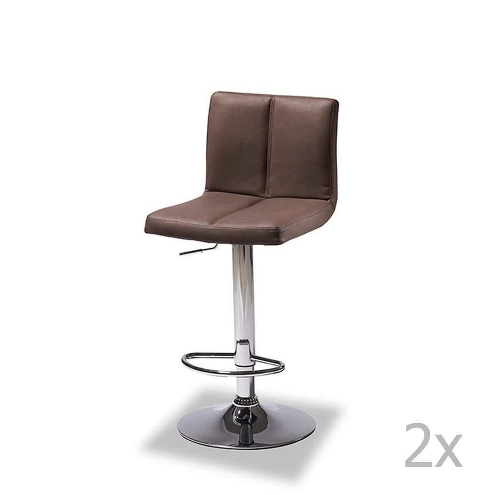 Tmavě hnědé otočné barové židle v sadě 2 ks 88 cm Coco – Furnhouse - Bonami.cz