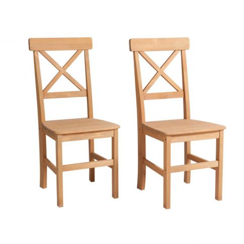 Sada 2 jídelních židlí z borovicového dřeva Støraa Nicoline - Bonami.cz