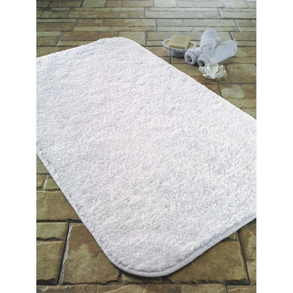 Bílá koupelnová předložka Confetti Bathmats Cotton Calypso, 50 x 80 cm - Bonami.cz