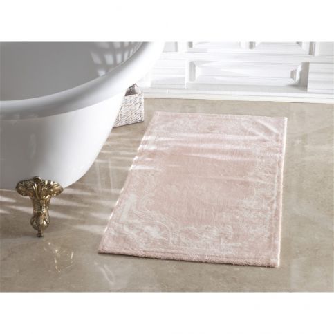 Pudrově růžová koupelnová předložka ze 100% bavlny Madame Coco Lucy, 70 x 120 cm - Bonami.cz
