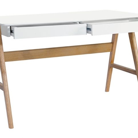 Pracovní stůl Wood 120 cm, bílá - Designovynabytek.cz