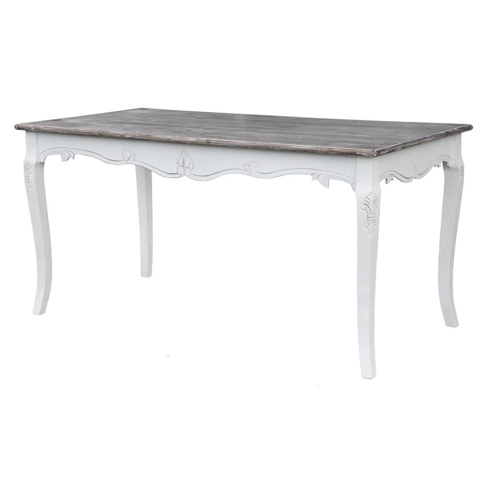 Bílý jídelní stůl z topolového dřeva s přírodními detaily Livin Hill Rimini, 160 x 80 cm - Bonami.cz