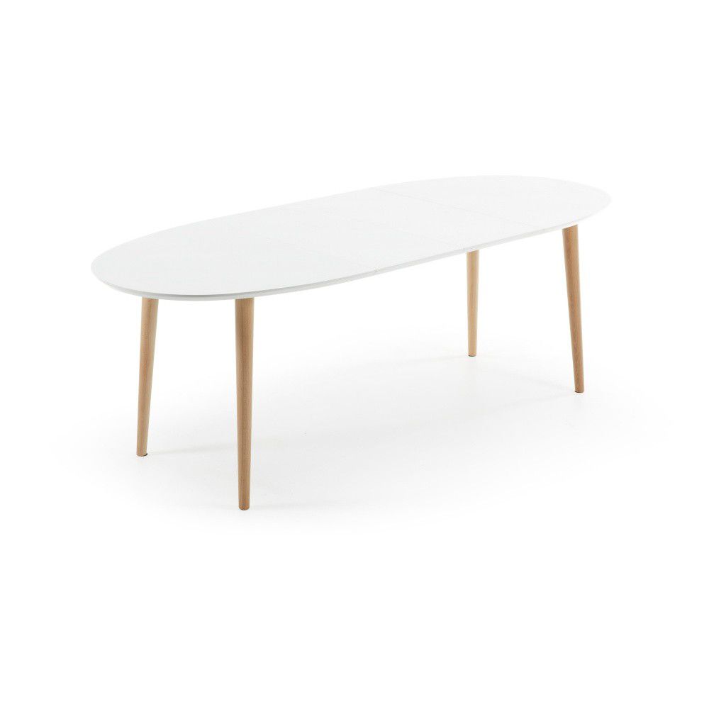 Bílý rozkládací jídelní stůl s bílou deskou 90x140 cm Oqui – Kave Home - Bonami.cz