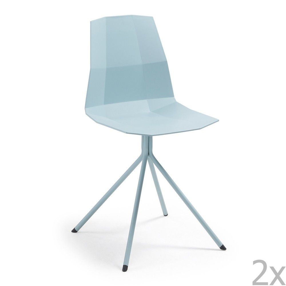 Sada 2 modrých jídelních židlí La Forma Pixel - Bonami.cz