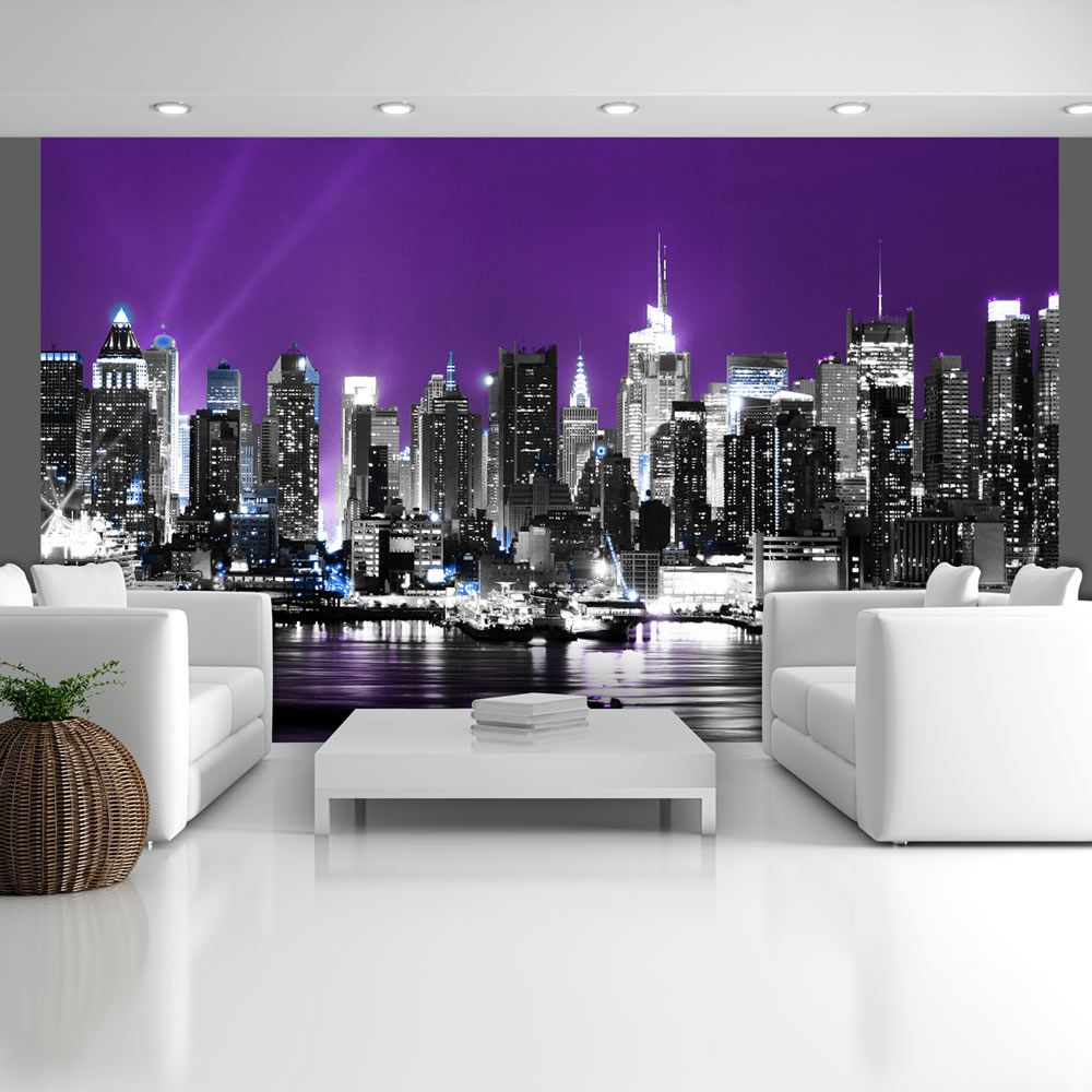 Fototapeta Bimago - Purple heaven over New York + lepidlo zdarma 450x270  cm - GLIX DECO s.r.o.