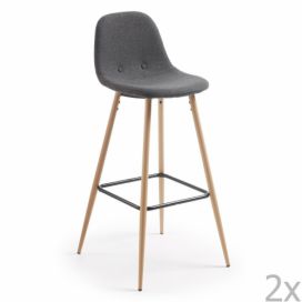 Tmavě šedá látková barová židle Kave Home Nolite 75 cm