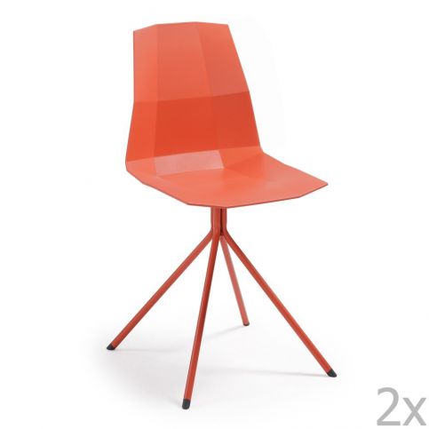 Sada 2 červených jídelních židlí La Forma Pixel - Bonami.cz