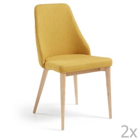 Sada 2 hořčicově žlutých jídelních židlí La Forma Roxie - Bonami.cz