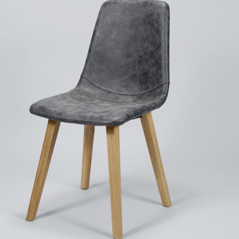Jídelní židle s cik-cak prošíváním a dřevěnými nohami černá - Nábytek aldo - NE